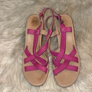 Ugg Pink Gaiana Wedge Sandals